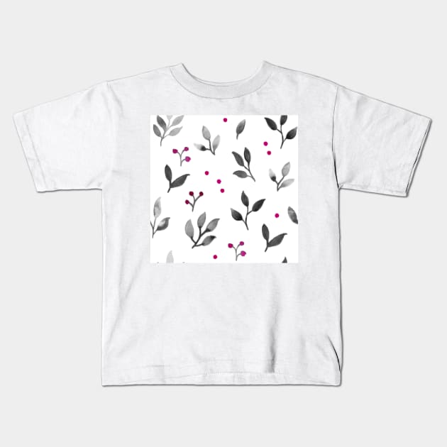 Leaf Pattern 3 Kids T-Shirt by Ychty